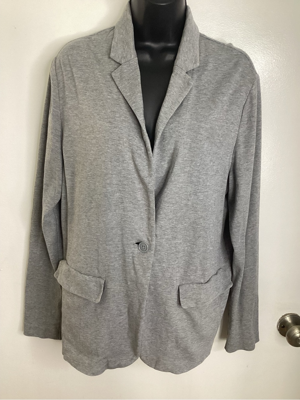 Uniqlo Light Gray Single-Button Unstructured Blazer XL